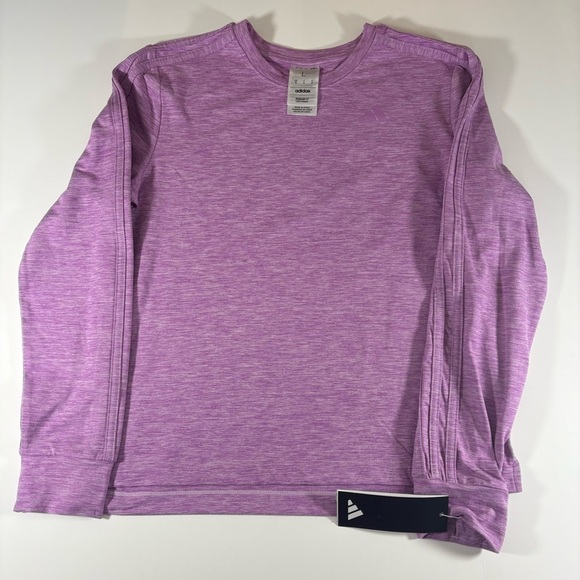 adidas Other - Girls Kids Adidas Long Sleeve Melange Training Tee Shirt Large (14) NWT